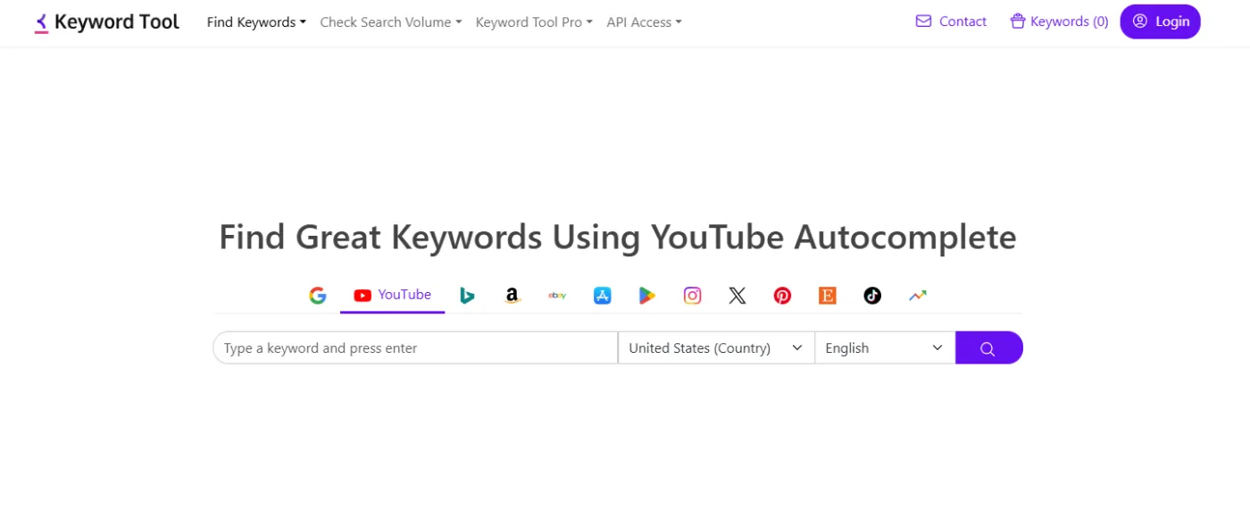 Keyword Tool for YouTube: find keywords using YouTube autocomplete